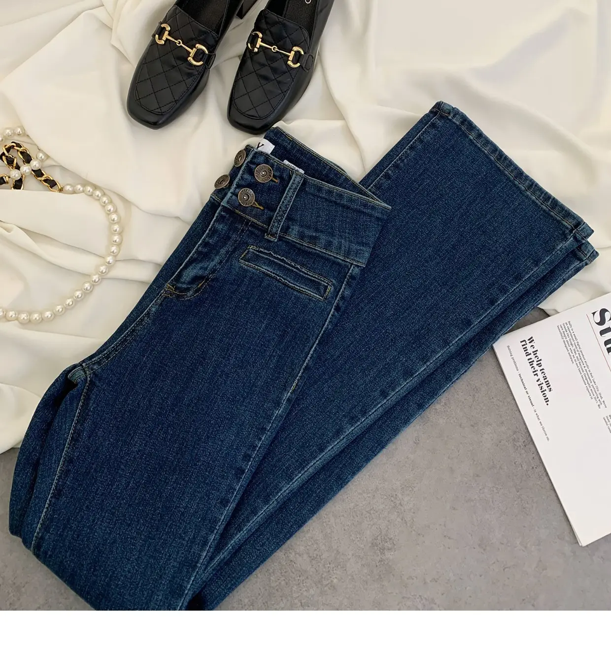 2023 New Retro Dark Blue Slim Fit Skinny Jeans Women — feature 18