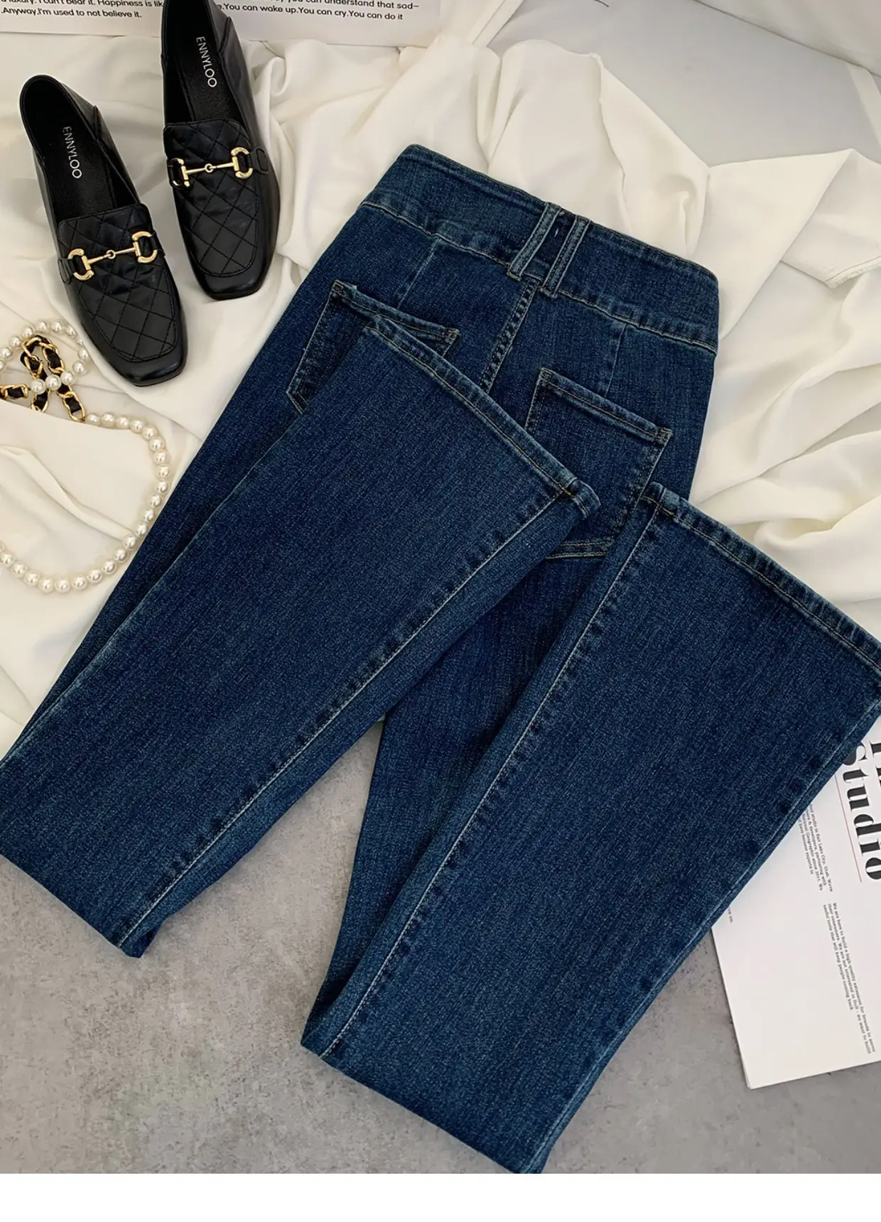 2023 New Retro Dark Blue Slim Fit Skinny Jeans Women — feature 20