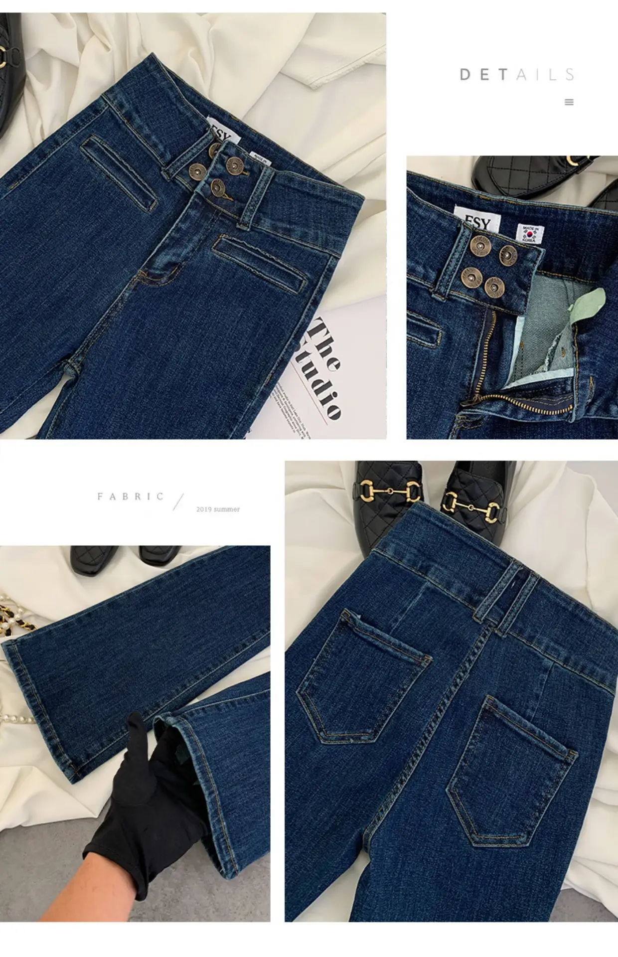2023 New Retro Dark Blue Slim Fit Skinny Jeans Women — feature 7