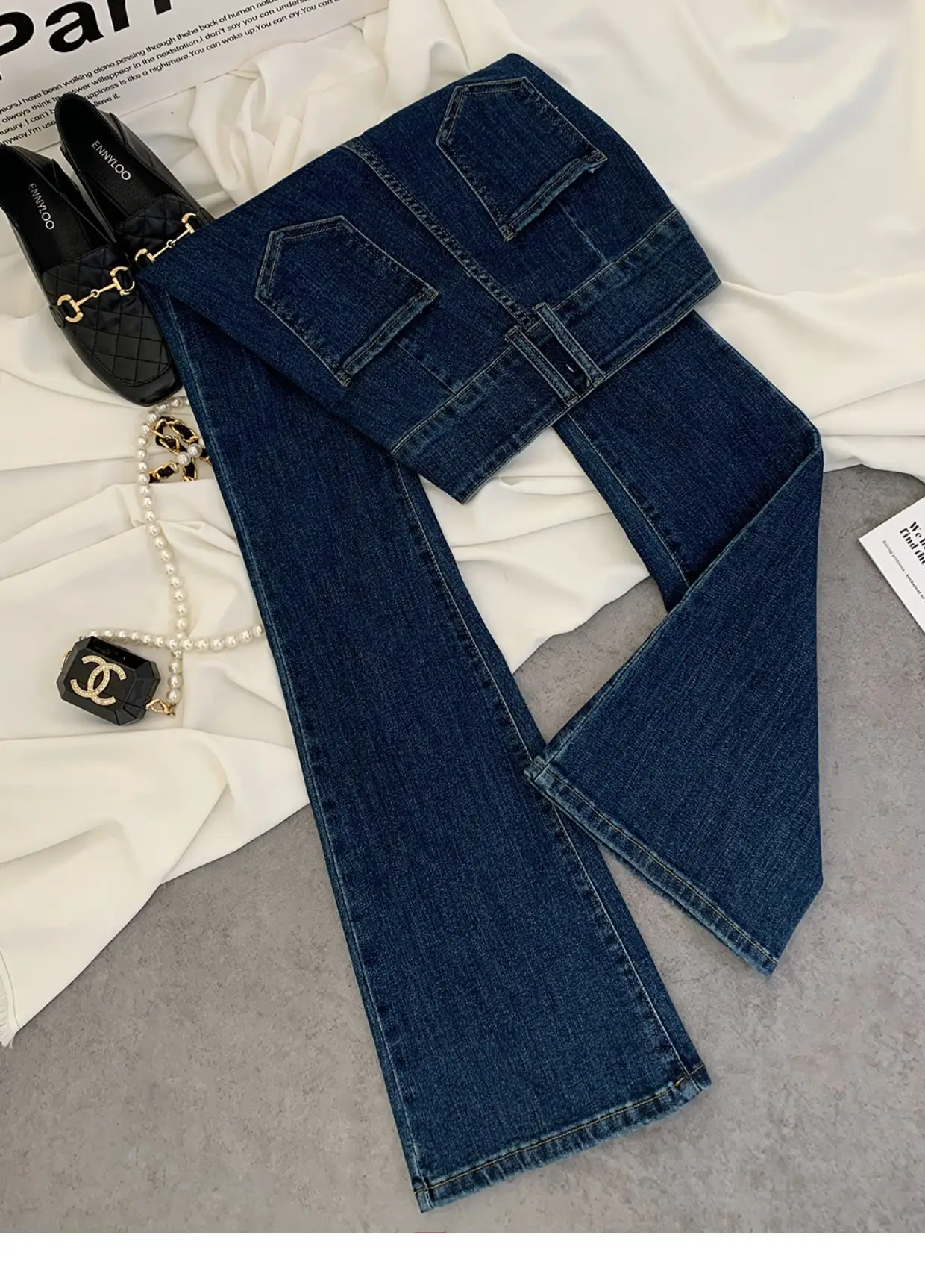 2023 New Retro Dark Blue Slim Fit Skinny Jeans Women — feature 9