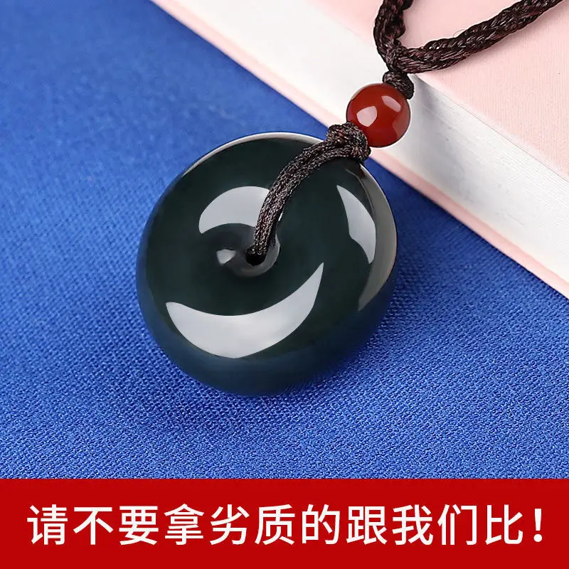 Jade Buckle Pendant Black Red Jade Pendant Live Supply