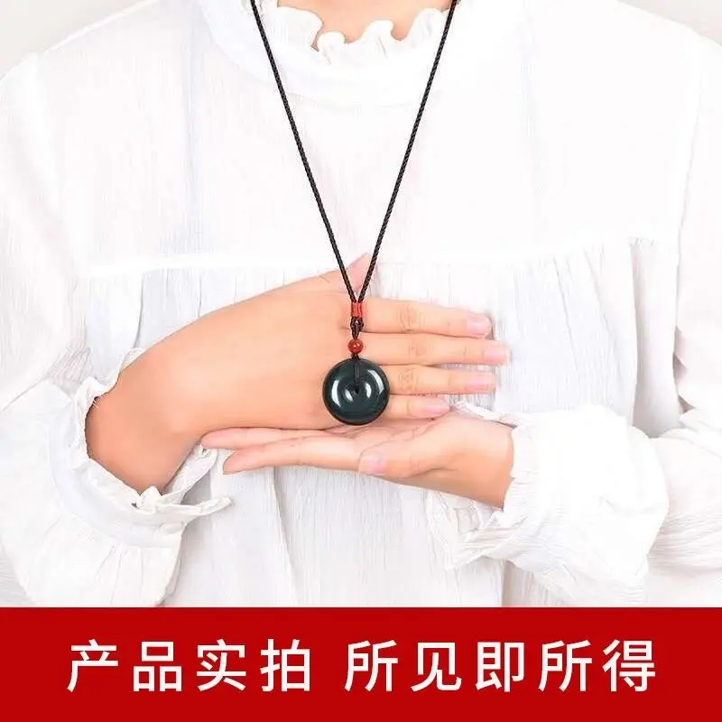 Jade Buckle Pendant Black Red Jade Pendant Live Supply