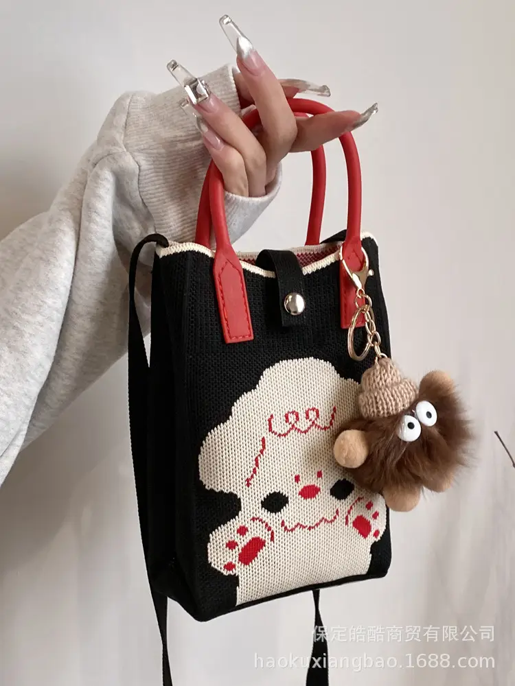 Women Red Envelope Messenger Bag with Doll Keychain - Image 15