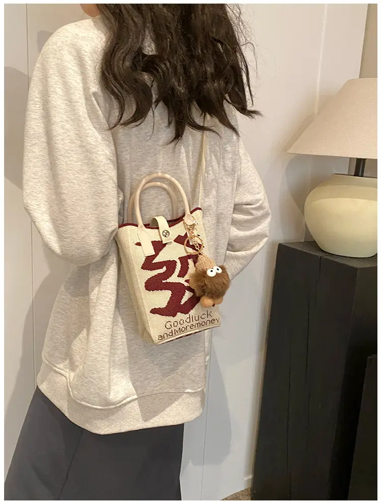 Women Red Envelope Messenger Bag with Doll Keychain — feature 27