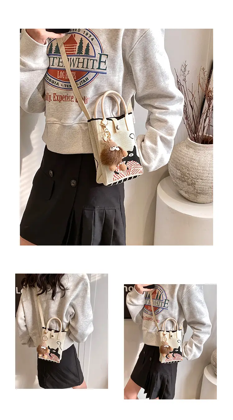 Women Red Envelope Messenger Bag with Doll Keychain — feature 5