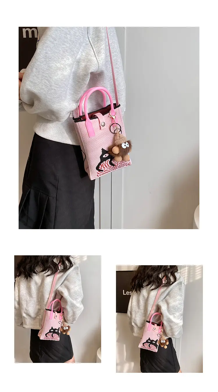 Women Red Envelope Messenger Bag with Doll Keychain — feature 6