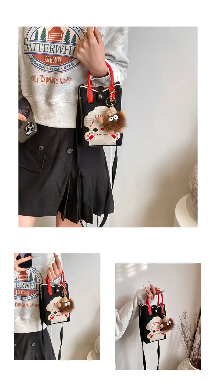 Women Red Envelope Messenger Bag with Doll Keychain — feature 7