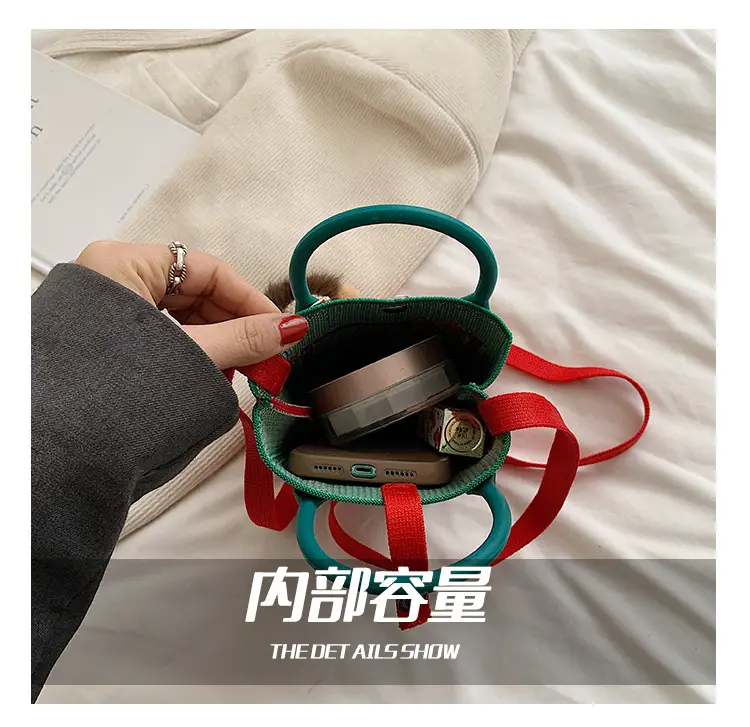 Women Red Envelope Messenger Bag with Doll Keychain — feature 9