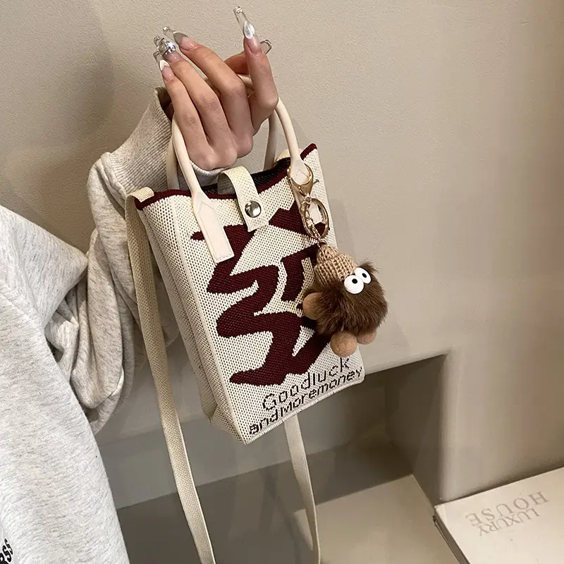 Women Red Envelope Messenger Bag with Doll Keychain - Image 10