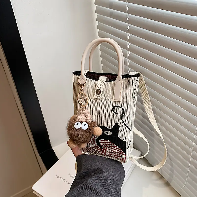 Women Red Envelope Messenger Bag with Doll Keychain - Image 3