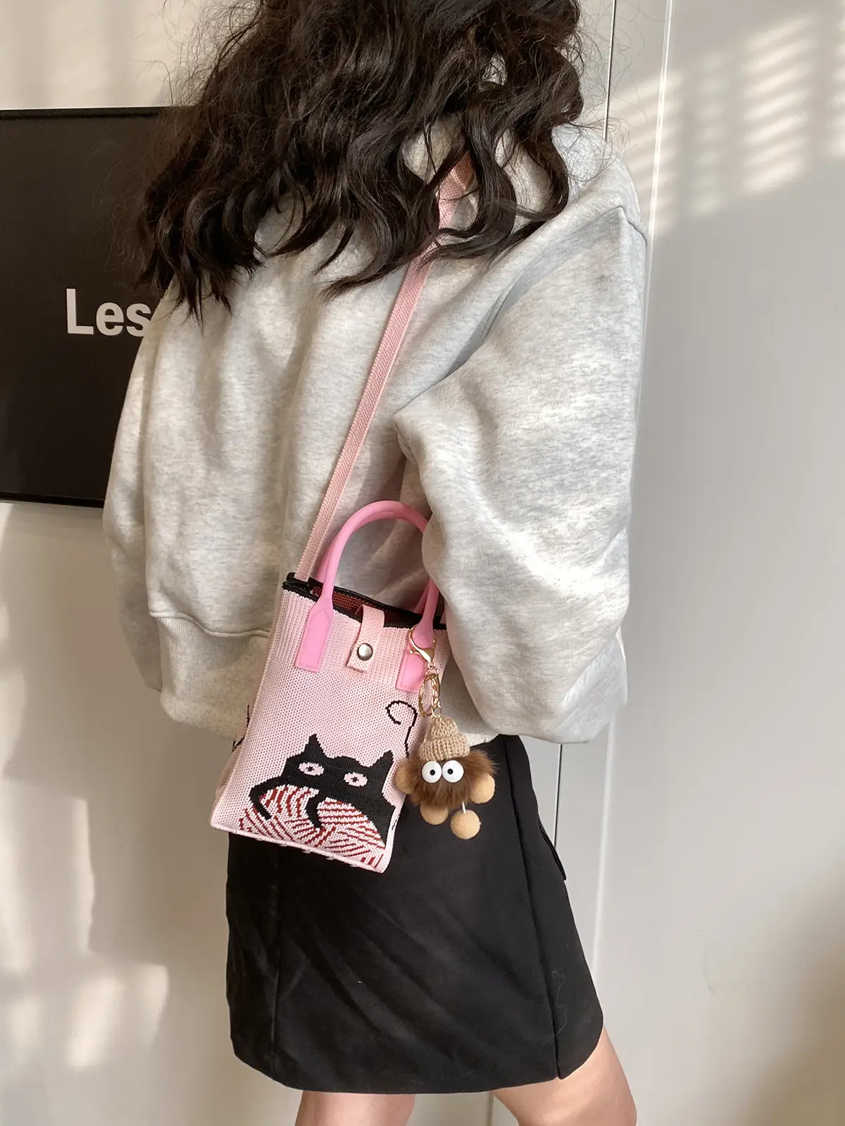 Women Red Envelope Messenger Bag with Doll Keychain - Image 8