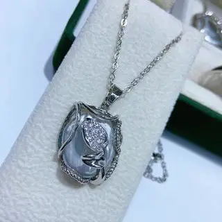 Luxury Baroque Necklace Earrings Ring Set Silver Plated - Image 2