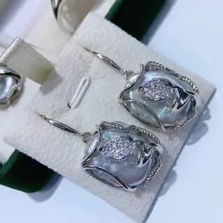 Luxury Baroque Necklace Earrings Ring Set Silver Plated - Image 3