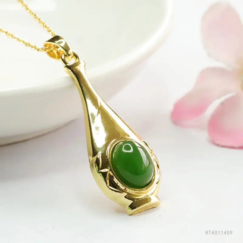 Guan Yu Green Jade Pendant Necklace for Women - Image 3