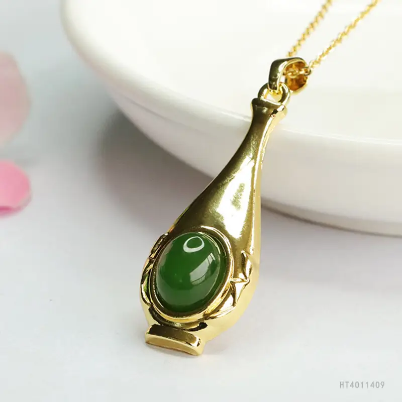 Guan Yu Green Jade Pendant Necklace for Women - Image 4
