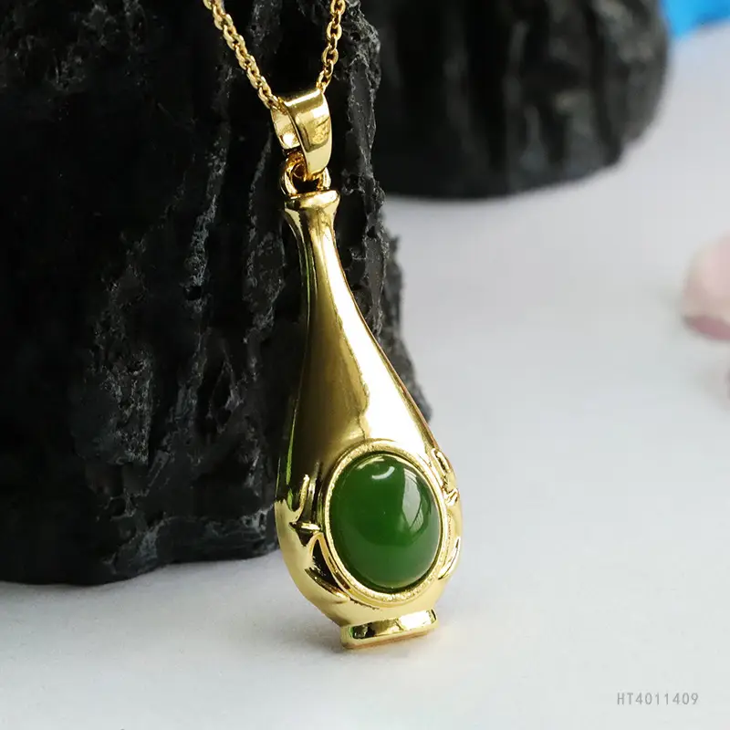 Guan Yu Green Jade Pendant Necklace for Women - Image 5