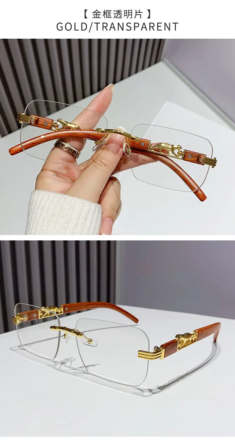 Gradient Frameless Sunglasses for Men Women Gold Metal โ feature 21