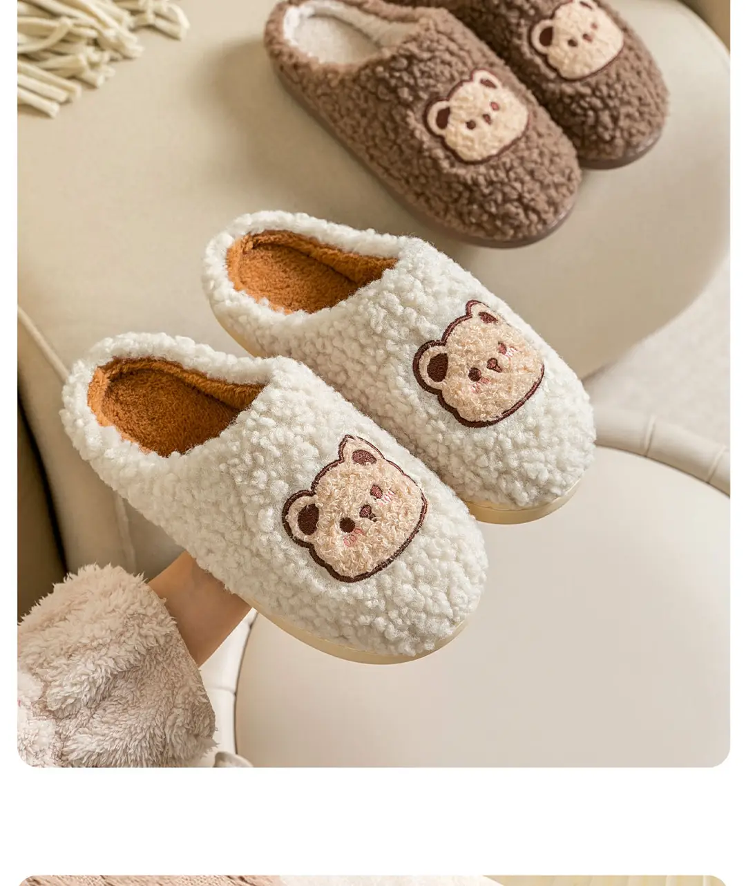 Jialiya Cute Cotton Slippers for Women, Winter 2025 New Model, Indoor Home Use, Fleece-Lined, Warm, Non-Slip, Antibacterial Cotton Slippers for Men — feature 10