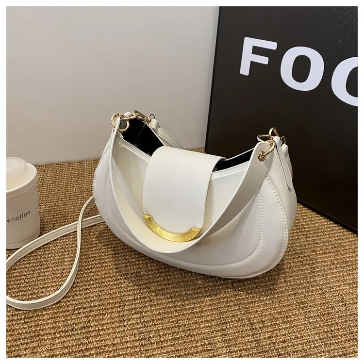Black Western Crossbody Shoulder Bag with Gold Clasp - Image 8