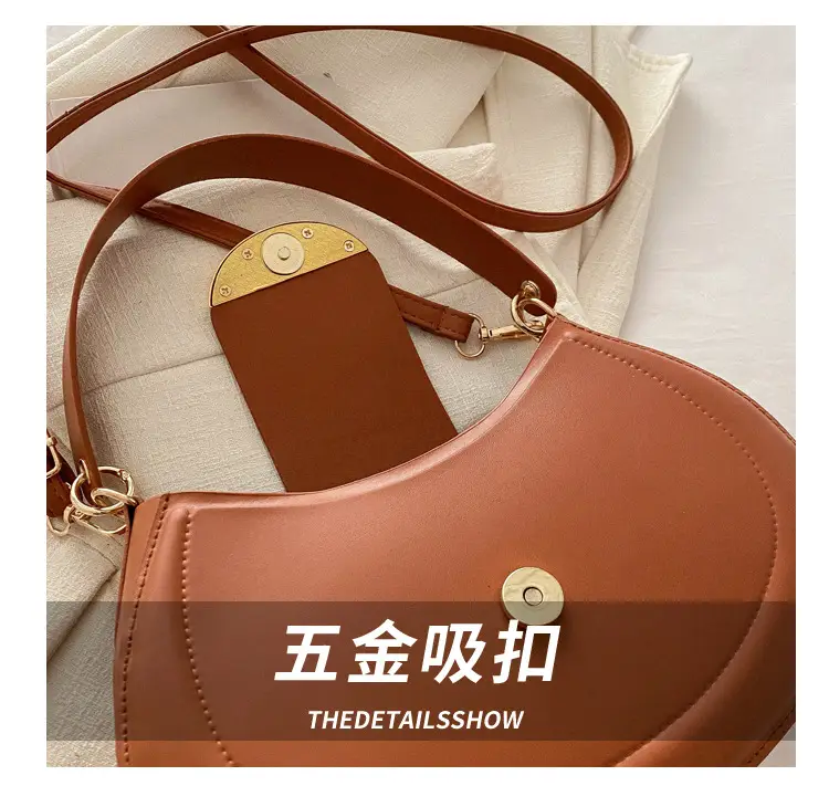 Black Western Crossbody Shoulder Bag with Gold Clasp — feature 4