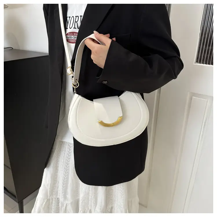 Black Western Crossbody Shoulder Bag with Gold Clasp — feature 48