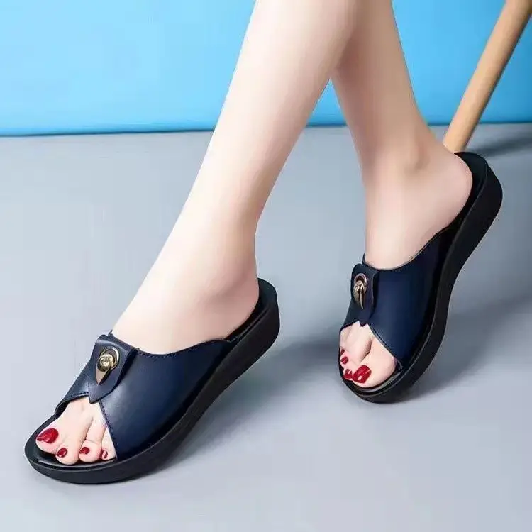2024 Summer new style slippers women's fashion outerwear non-slip women's mother thick bottom soft bottom women's sandals - Image 6