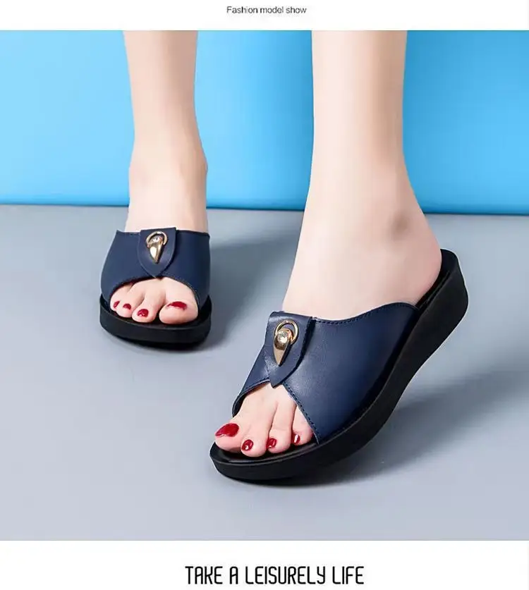 2024 Summer new style slippers women's fashion outerwear non-slip women's mother thick bottom soft bottom women's sandals — feature 2