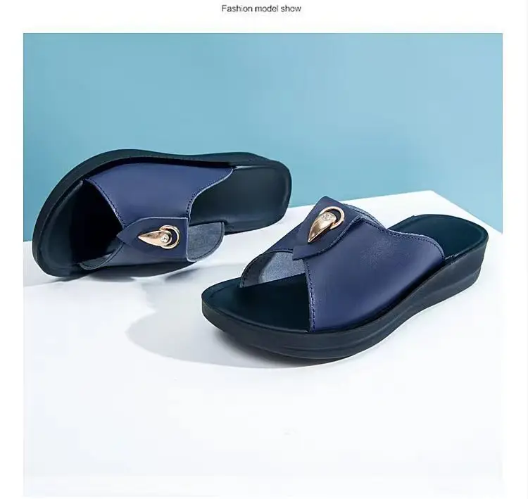 2024 Summer new style slippers women's fashion outerwear non-slip women's mother thick bottom soft bottom women's sandals — feature 6