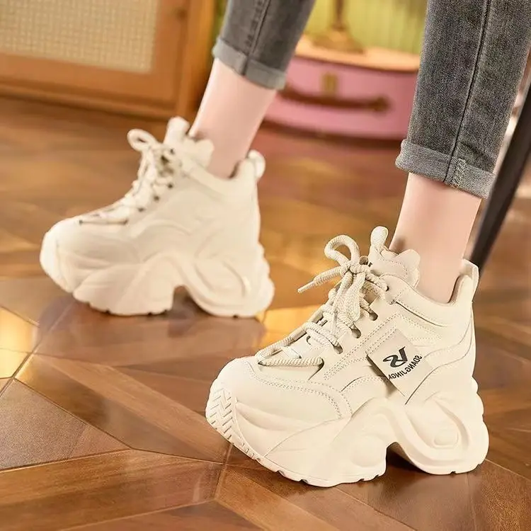 High heel daddy shoes for women 2024 spring new single shoes platform platform hidden height increasing women's shoes show feet small — feature 5