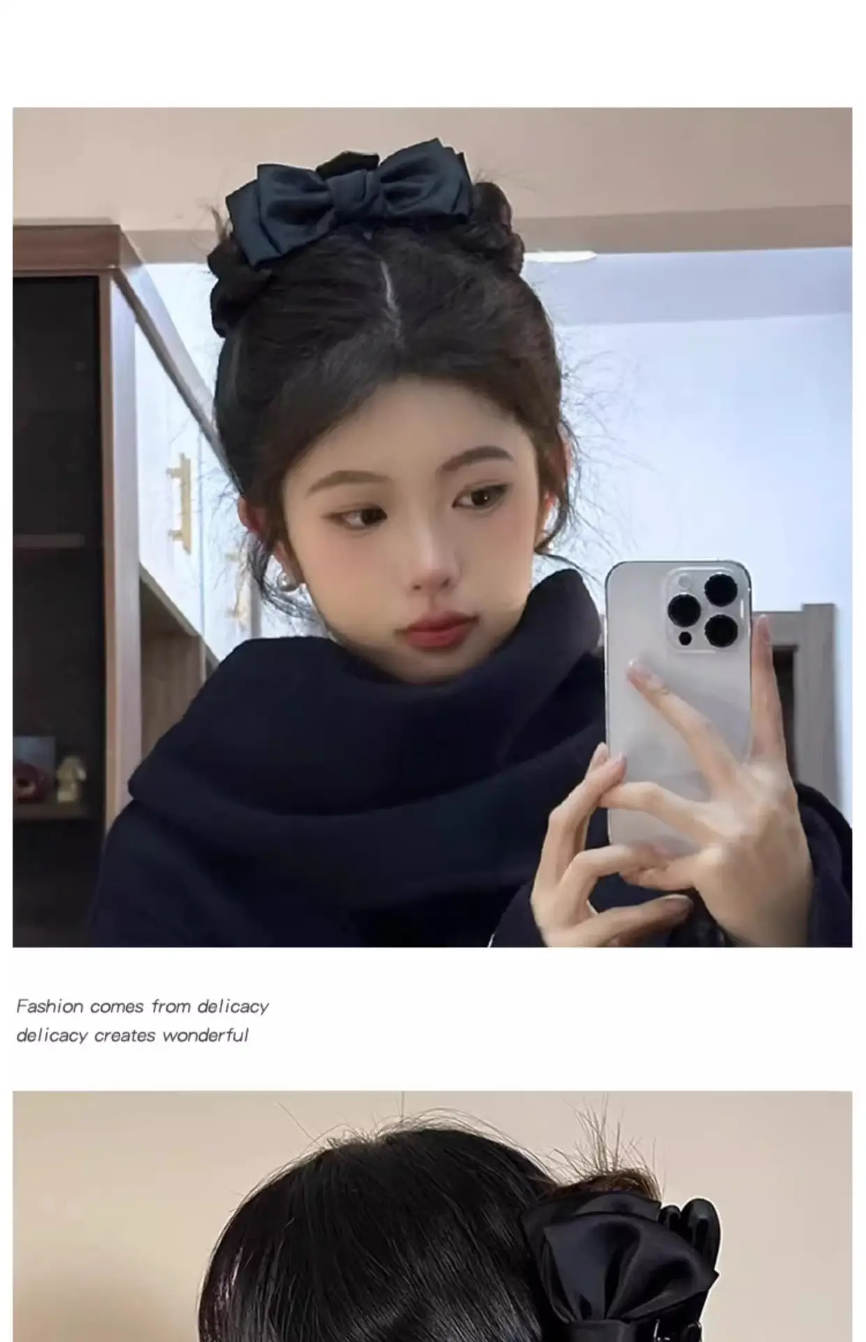 Oversized Bow Hairpin for Girls with Heart Design — feature 22
