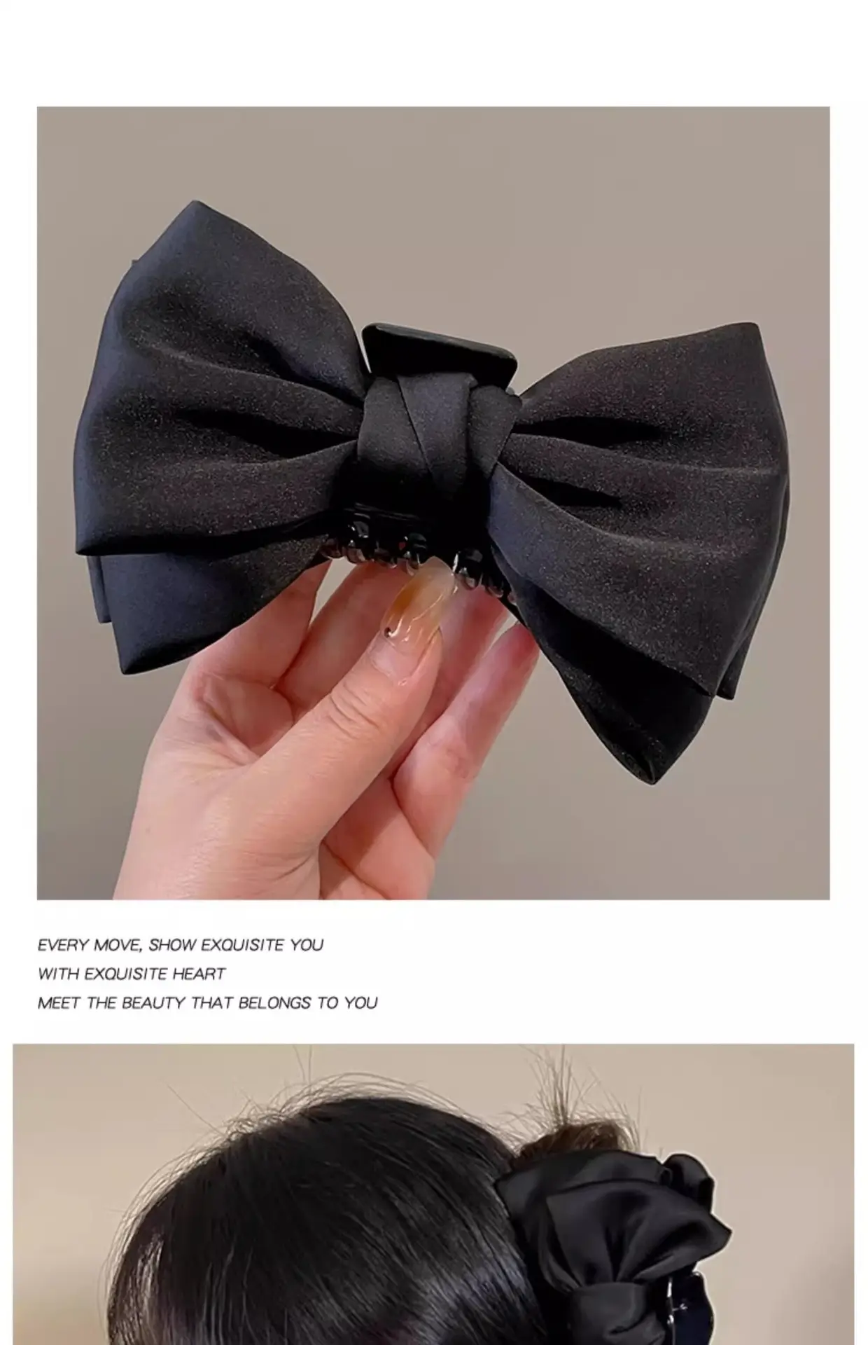 Oversized Bow Hairpin for Girls with Heart Design — feature 27