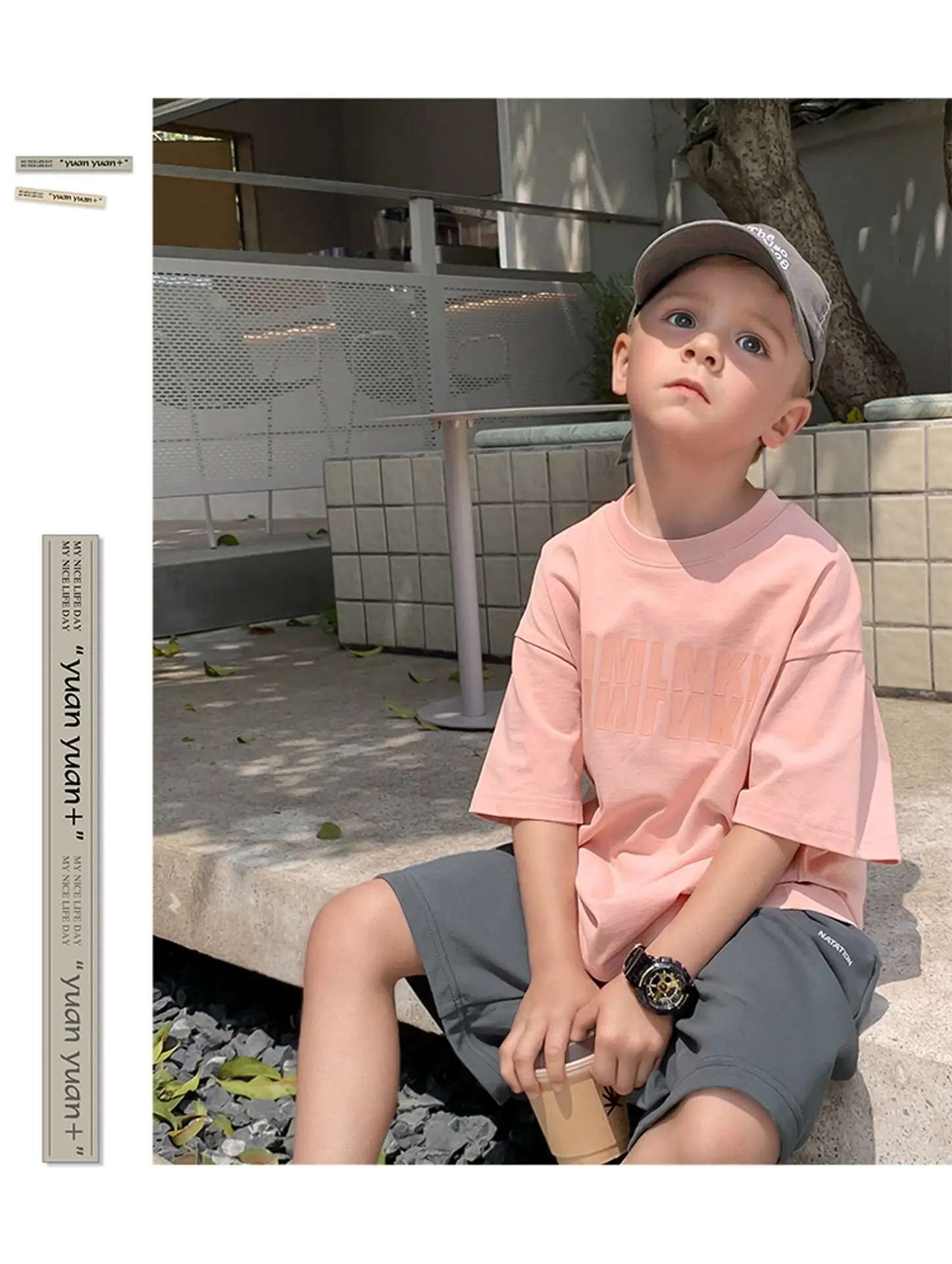 2025 Boys Short Sleeve T-Shirt Beige Casual Summer — feature 17