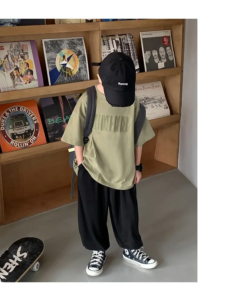 2025 Boys Short Sleeve T-Shirt Beige Casual Summer — feature 23