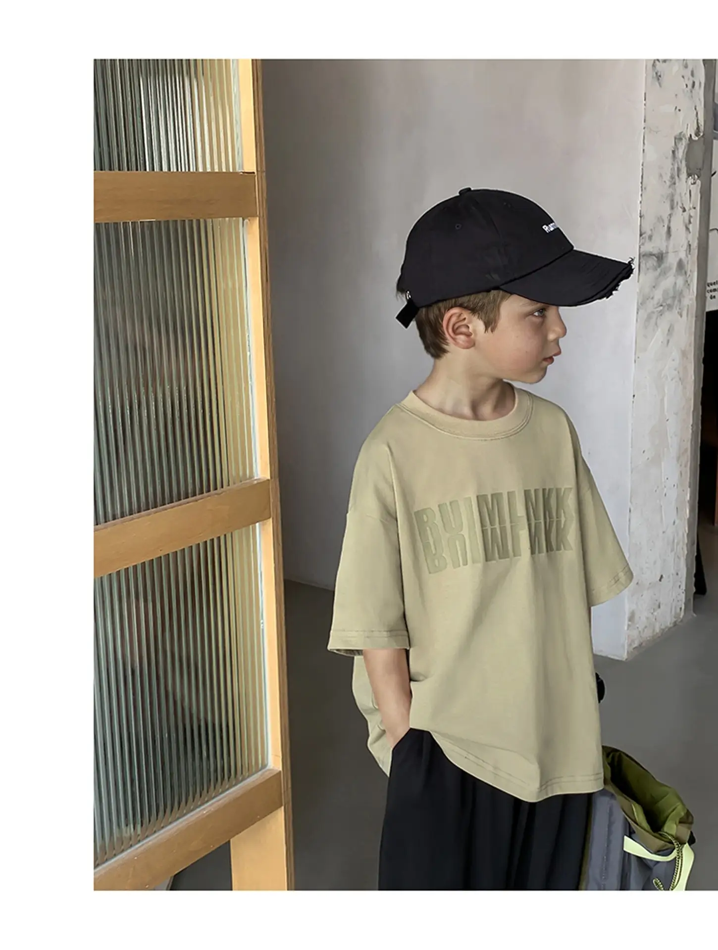 2025 Boys Short Sleeve T-Shirt Beige Casual Summer — feature 24