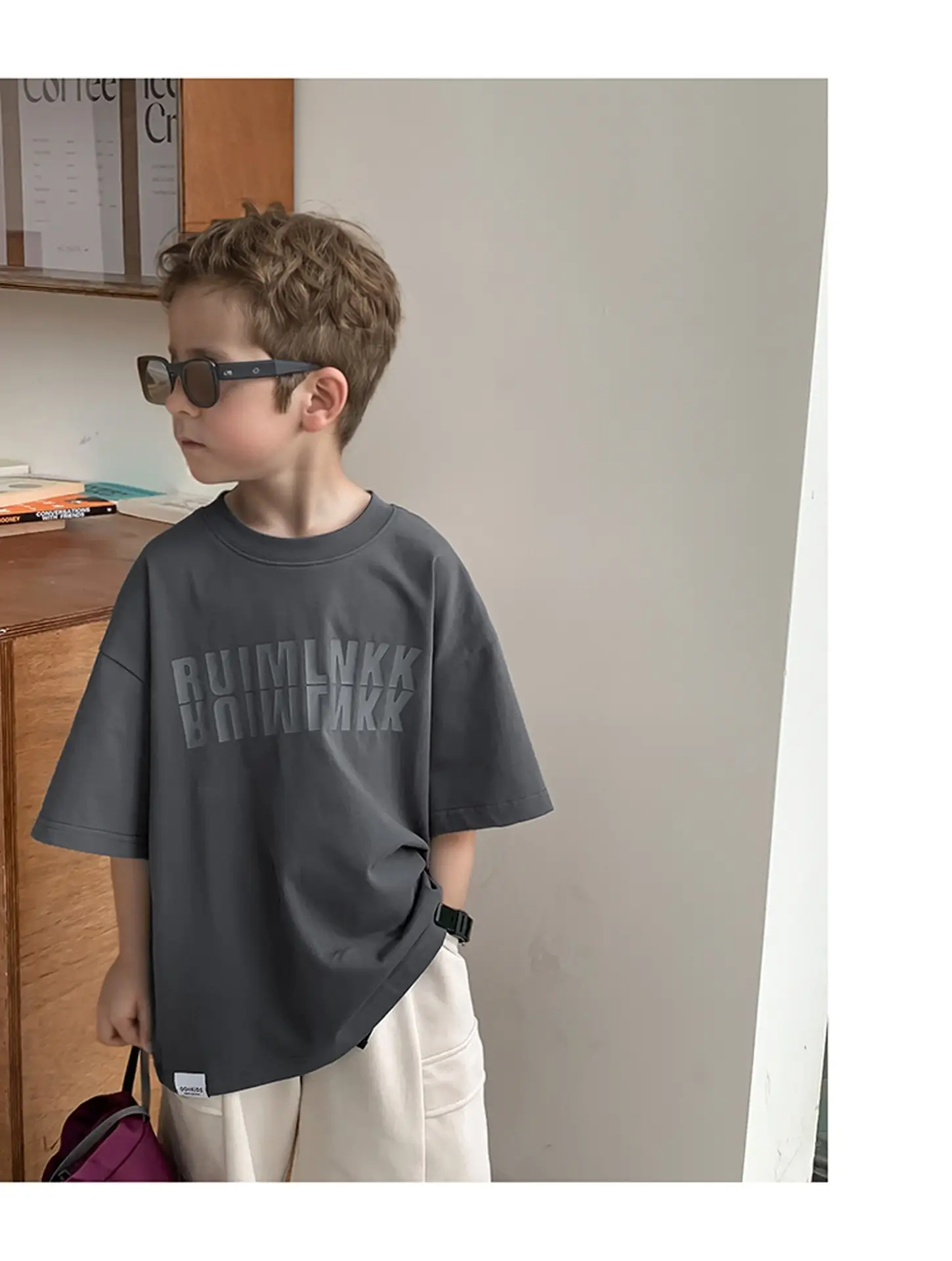 2025 Boys Short Sleeve T-Shirt Beige Casual Summer — feature 27
