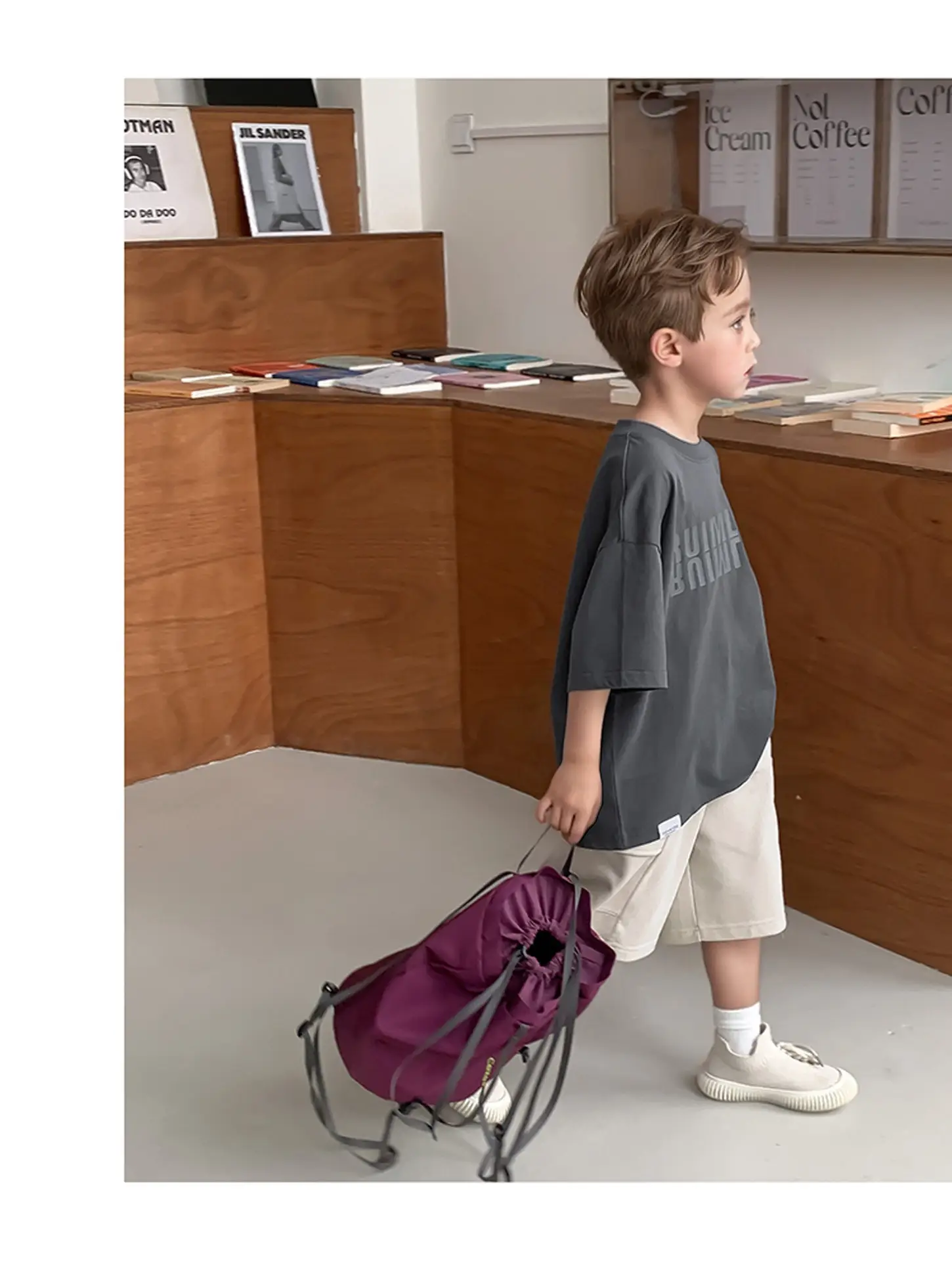 2025 Boys Short Sleeve T-Shirt Beige Casual Summer — feature 32