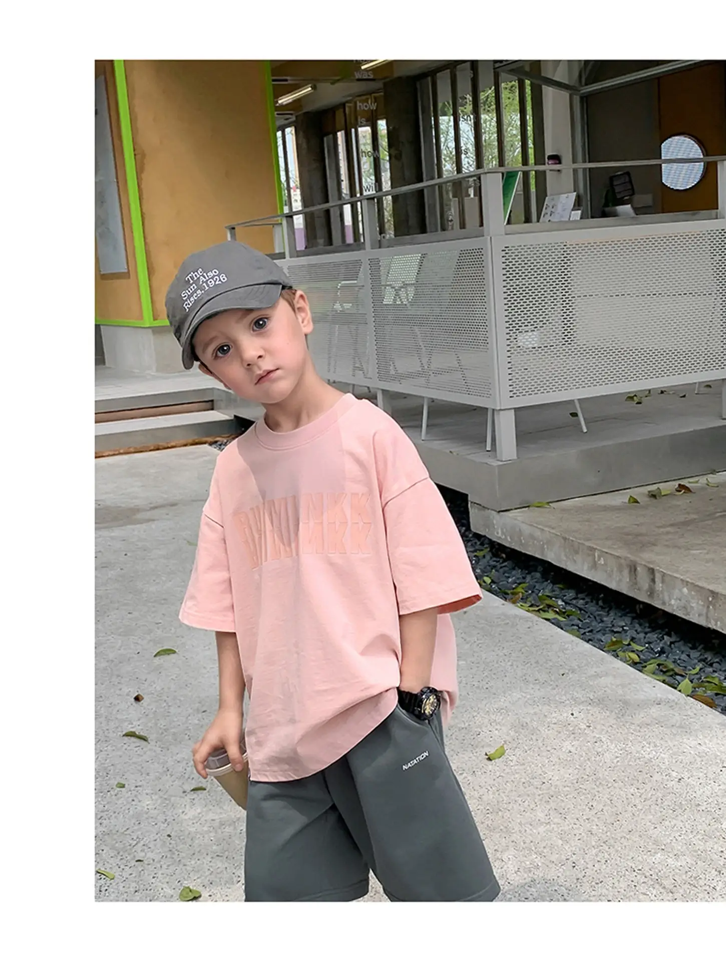 2025 Boys Short Sleeve T-Shirt Beige Casual Summer — feature 40
