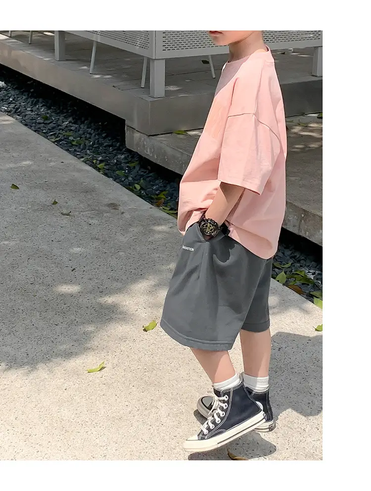 2025 Boys Short Sleeve T-Shirt Beige Casual Summer — feature 43