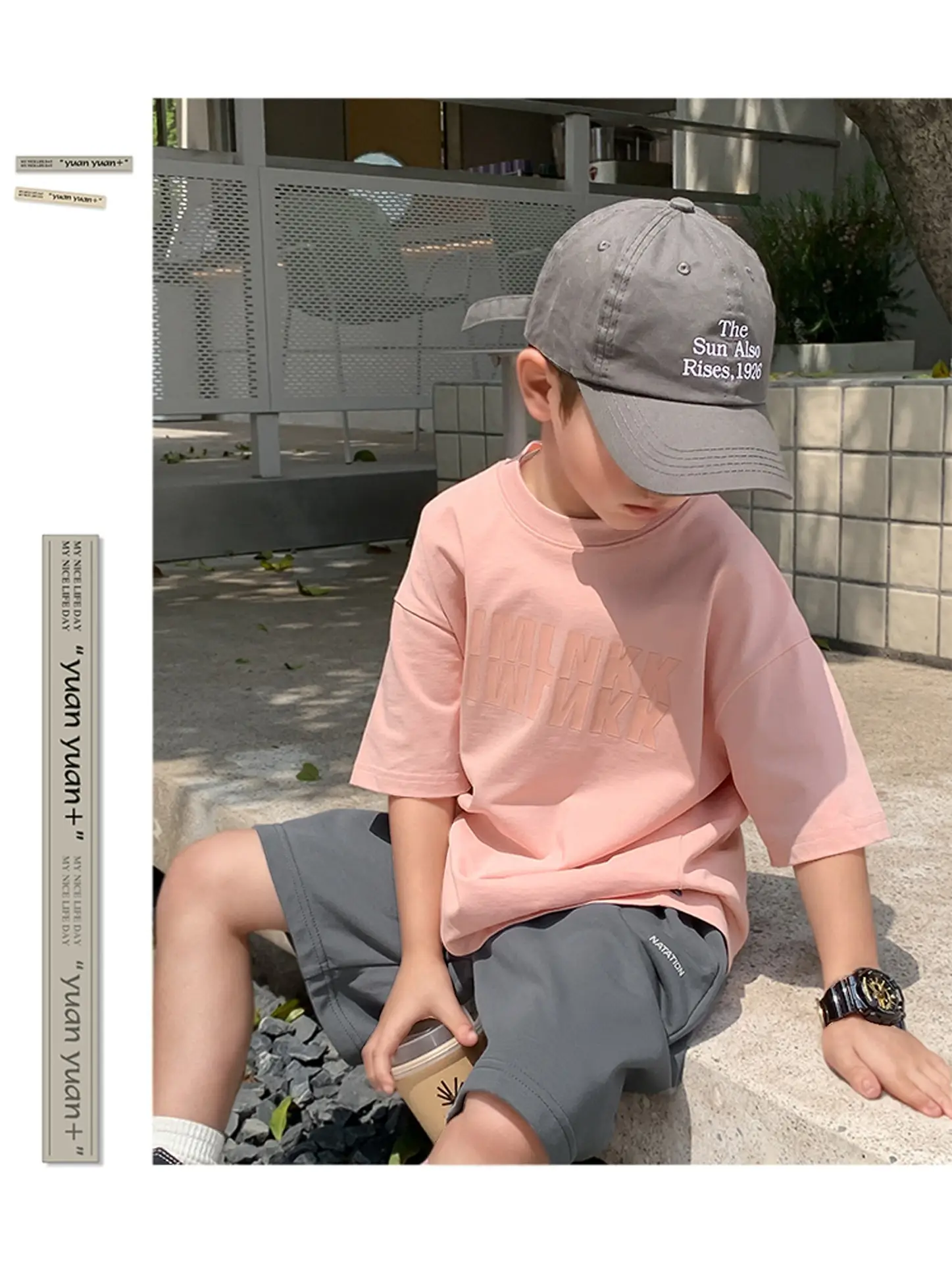 2025 Boys Short Sleeve T-Shirt Beige Casual Summer — feature 44