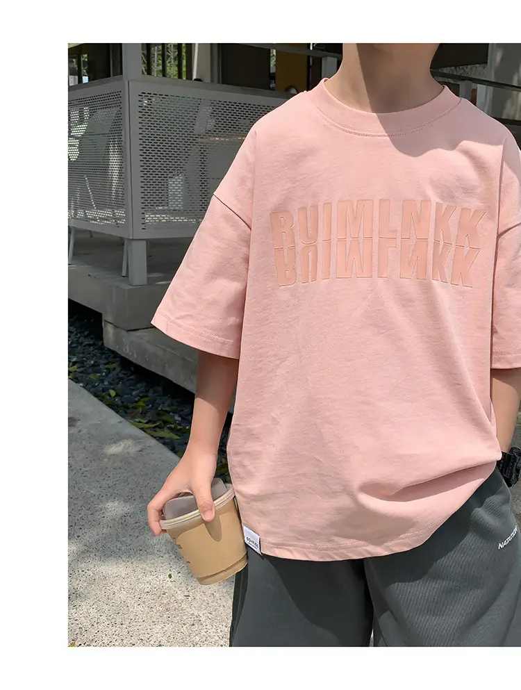 2025 Boys Short Sleeve T-Shirt Beige Casual Summer — feature 46