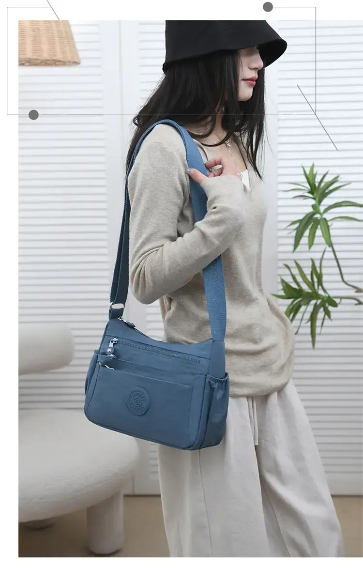 Women's Blue Waterproof Crossbody Bag Large Capacity — feature 21