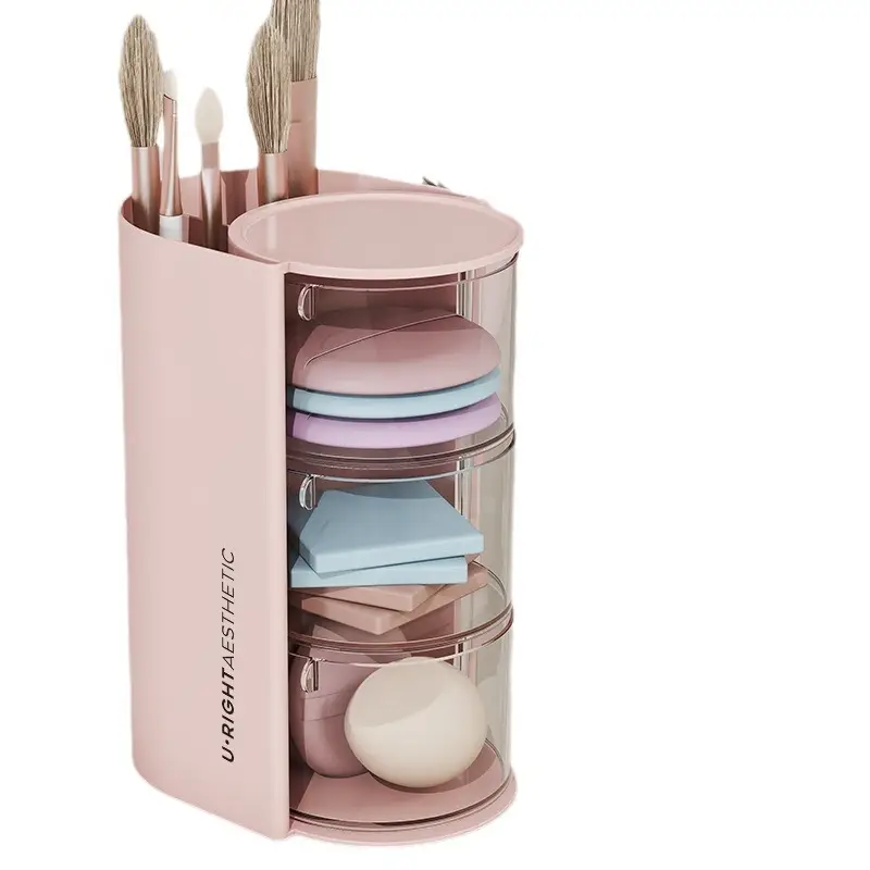Two-in-one Makeup Brush Storage Box White 24x60cm