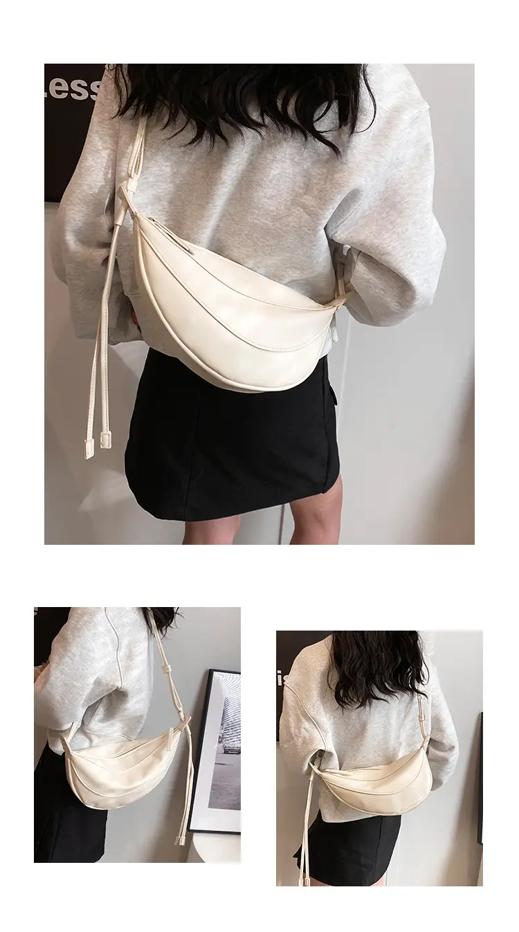 White Crossbody Bag for Women with Drawstring Strap — feature 14