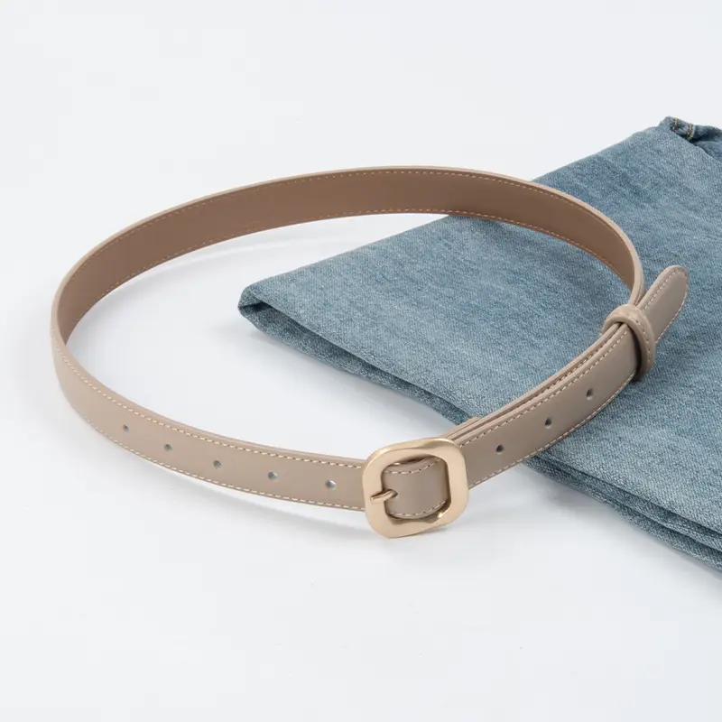 Women's Cross-Country Genuine Leather Belt Beige - Image 21