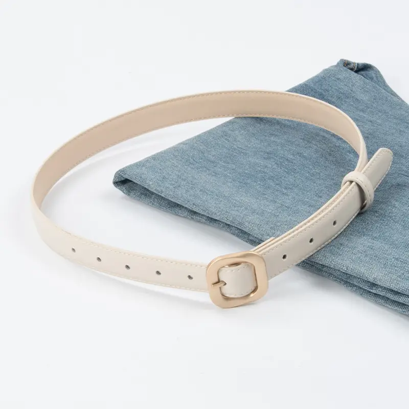 Women's Cross-Country Genuine Leather Belt Beige - Image 22