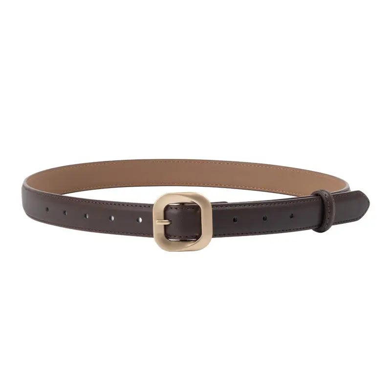 Women's Cross-Country Genuine Leather Belt Beige - Image 23