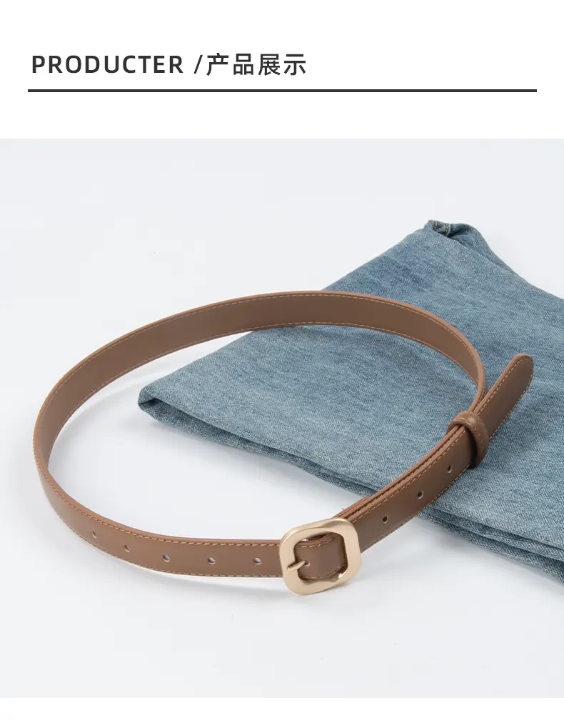 Women's Cross-Country Genuine Leather Belt Beige β feature 10