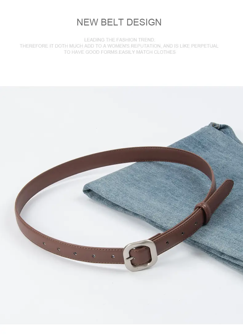 Women's Cross-Country Genuine Leather Belt Beige β feature 12