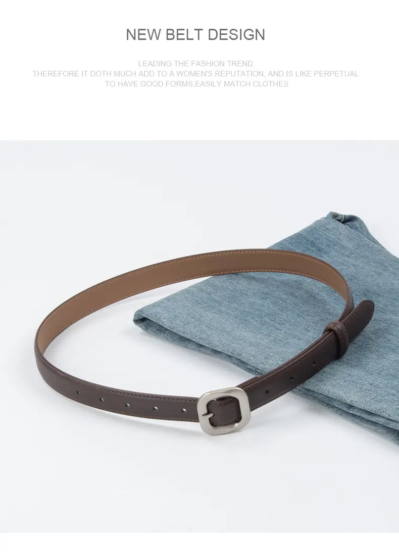 Women's Cross-Country Genuine Leather Belt Beige β feature 14