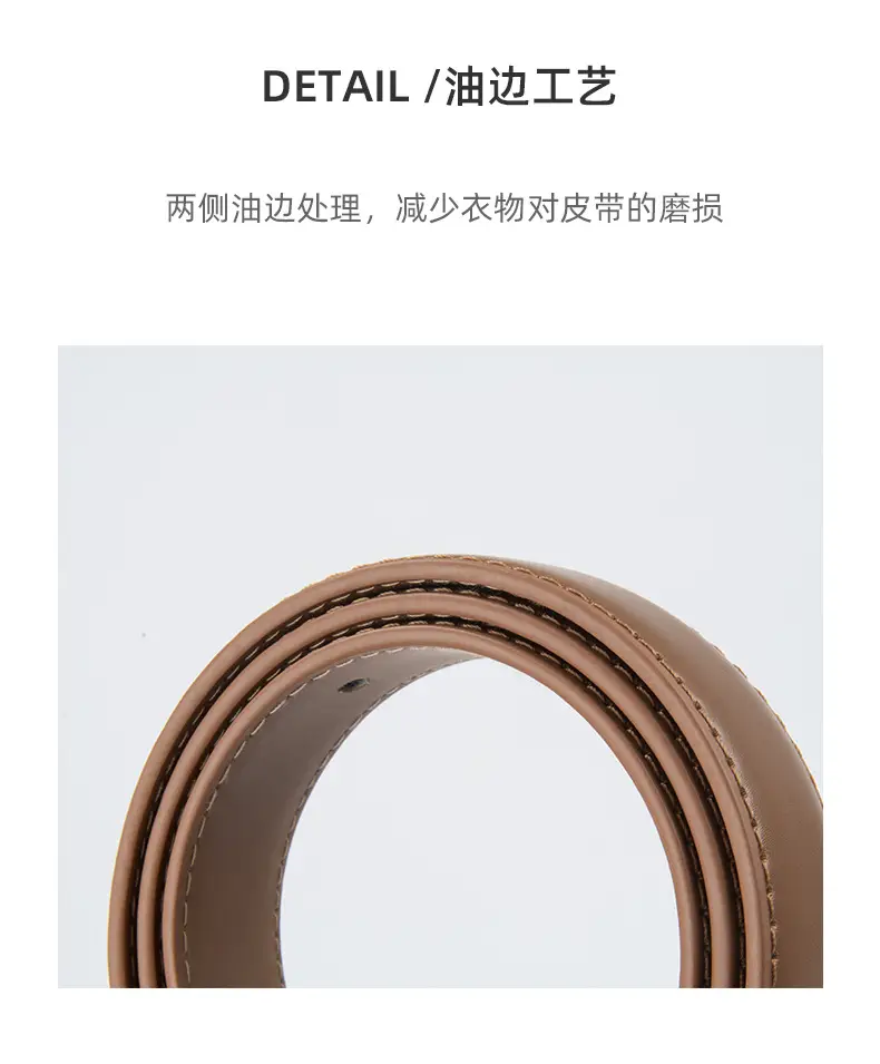 Women's Cross-Country Genuine Leather Belt Beige β feature 8